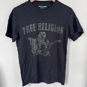 True Religion Black on Black Logo Tee - S